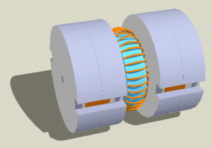 Pot Array encasing 2 coils with toroidal core 